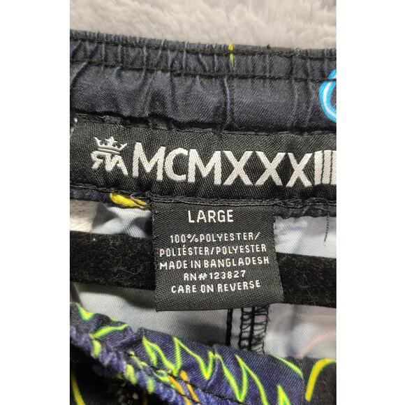 Red Ape MCM Gamble Beach Mens Size Large Neon All Over Print Outfit Set Shorts - Picture 9 of 12